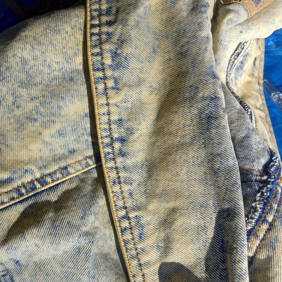 Vintage Fringe Denim Jacket Acid Wash Size L - Picture 16 of 16